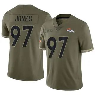Denver Broncos Youth D.J. Jones Limited 2022 Salute To Service Jersey - Olive