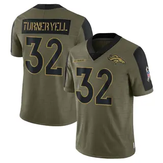 Denver Broncos Youth Delarrin Turner-Yell Limited 2021 Salute To Service Jersey - Olive