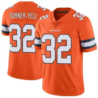 Denver Broncos Youth Delarrin Turner-Yell Limited Color Rush Vapor Untouchable Jersey - Orange