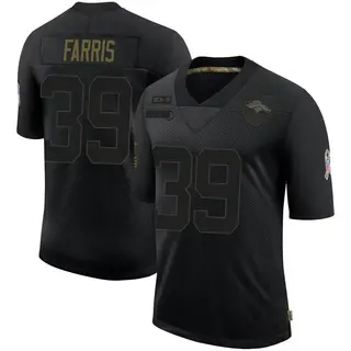Denver Broncos Youth Rojesterman Farris Limited 2020 Salute To Service Jersey - Black