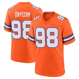 Denver Broncos Youth Tyler Onyedim Game Alternate Mile High Collection 1977 Throwback Jersey - Orange