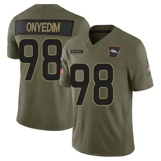 Denver Broncos Youth Tyler Onyedim Limited 2025 Salute to Service Jersey - Olive