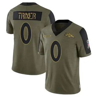 Denver Broncos Youth Zach Triner Limited 2021 Salute To Service Jersey - Olive